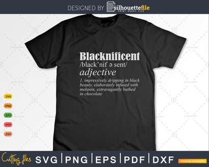 Blacknificent Afro African Pro Black History Definition SVG Silhouette File 