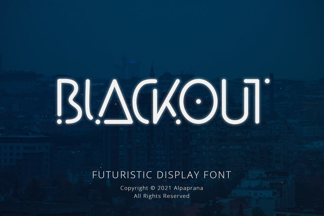 Blackout - Futuristic Display Font Font Alpaprana Studio 