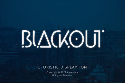 Blackout - Futuristic Display Font Font Alpaprana Studio 