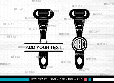 Blade Razor Monogram SVG, Barber Shop Svg, Straight Razor Svg, Barber Shaving Blade Svg, Razor Svg, Split Monogram Svg, Razor Blade Svg SVG ETC Craft 
