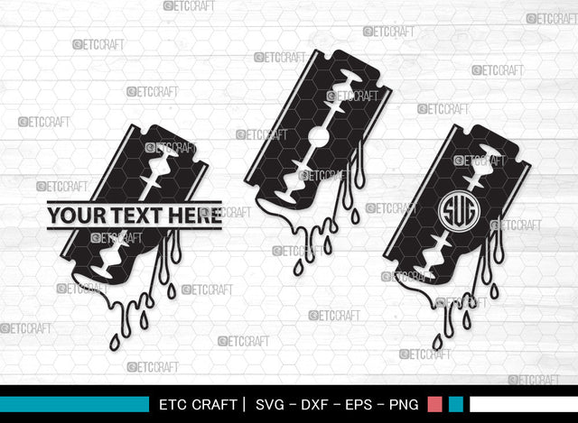 Blade Razor Monogram SVG | Blade Razor SVG | Blade Svg | Razor Svg | Shaving Svg | Blade Razor Monogram SVG ETC Craft 