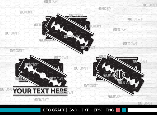 Blade Razor Monogram SVG | Blade Razor SVG | Blade Svg | Razor Svg | Shaving Svg | Blade Razor Monogram SVG ETC Craft 