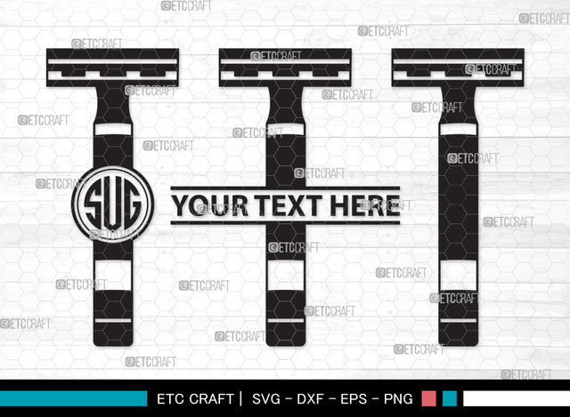 Blade Razor Monogram SVG | Blade Razor SVG | Blade Svg | Razor Svg | Shaving Svg | Blade Razor Monogram SVG ETC Craft 