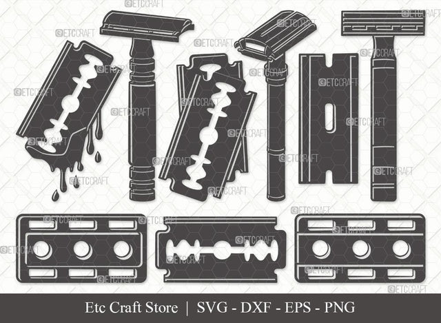 Blade Razor Silhouette SVG Cut File | Blade Razor SVG | Blade Svg | Razor Svg | Shaving Svg | Vintage Razor Bundle SVG ETC Craft 