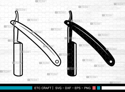 Blade Razor SVG, Barber Shop Svg, Straight Razor Svg, Barber Shaving Blade Svg, Razor Svg, Barber Tools Svg, Razor Blade Svg SVG ETC Craft 