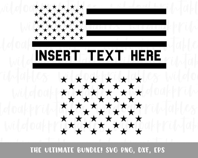 blank American flag insert text svg, flag svg, police svg, fire svg, flag stars svg, stars for American flag svg, flag svg bundle SVG WildOakSVG 