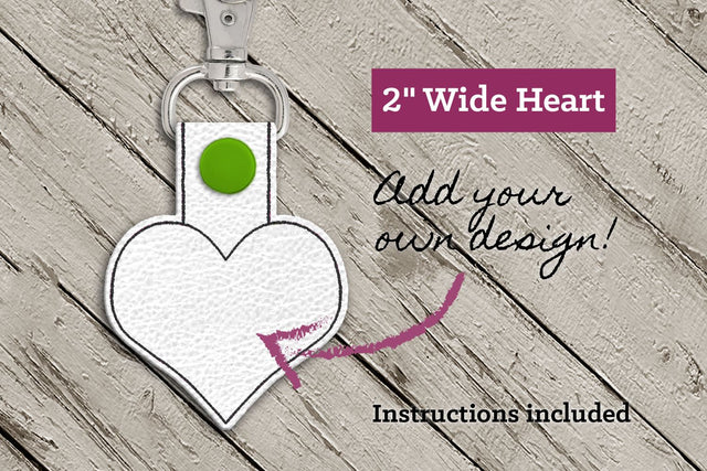 Blank Heart ITH Key Fob Embroidery Embroidery/Applique DESIGNS Designed by Geeks 