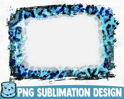 Bleached Blue Leopard Sublimation Frame SVG MintyMarshmallows 