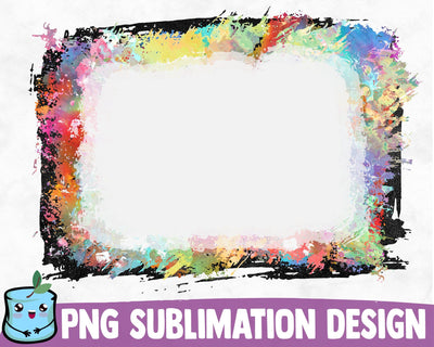Bleached Colorful Splash Sublimation Frame SVG MintyMarshmallows 