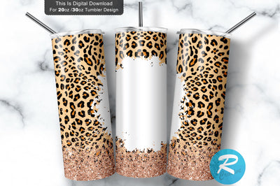 Bleached Leopard Print 20 oz / 30 oz Skinny Tumbler Sublimation Regulrcrative 