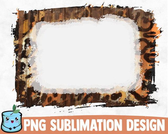 Bleached Leopard Wooden Sublimation Frame SVG MintyMarshmallows 