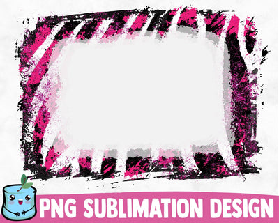 Bleached Pink Zebra Sublimation Frame SVG MintyMarshmallows 