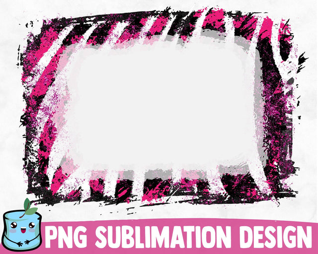 Bleached Pink Zebra Sublimation Frame SVG MintyMarshmallows 