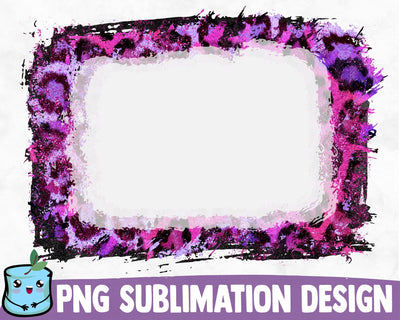 Bleached Purple Pink Leopard Sublimation Frame SVG MintyMarshmallows 