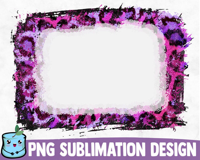 Bleached Purple Pink Leopard Sublimation Frame SVG MintyMarshmallows 