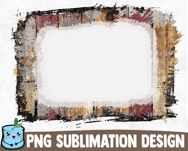 Bleached Rustic Wooden Sublimation Frame SVG MintyMarshmallows 
