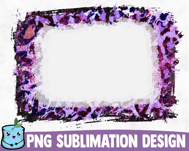 Bleached Violet Leopard Sublimation Frame SVG MintyMarshmallows 