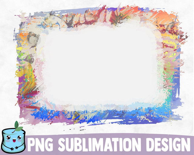 Bleached Watercolor Flowers Sublimation Frame SVG MintyMarshmallows 
