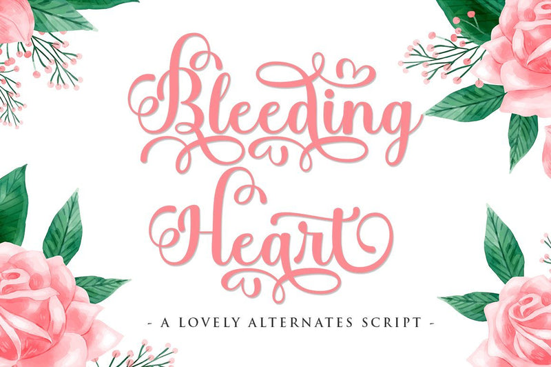 Bleeding Heart Font RomieStudio 