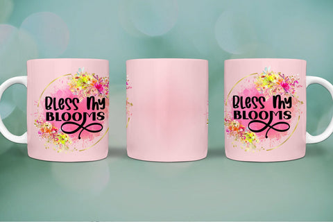 Bless My Blooms I Spring Mug Wrap Sublimation I Spring Mugs Sublimation Happy Printables Club 