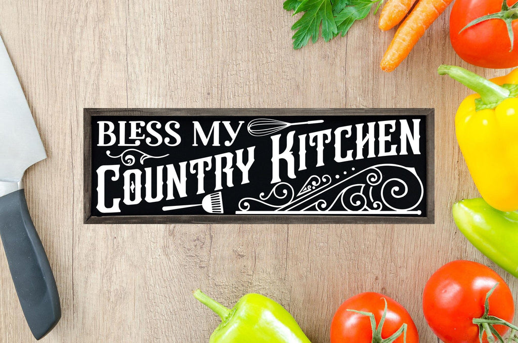 Kitchen Country Lettering Bless My Country Kitchen - Vintage Kitchen Sign SVG - So Fontsy