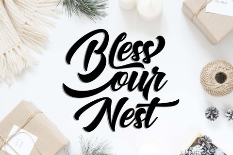 Bless our nest | Family cut file SVG TheBlackCatPrints 
