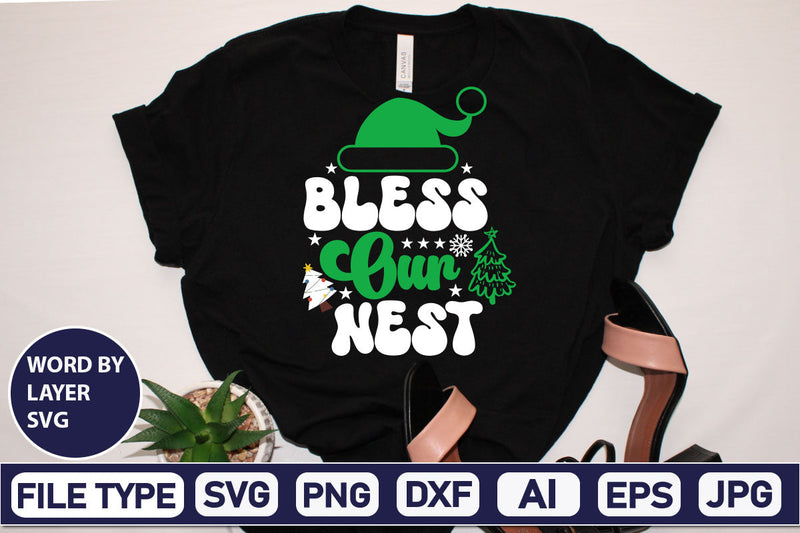 Bless Our Nest SVG Cut File SVGs,Quotes and Sayings,Food & Drink,On Sale, Print & Cut SVG DesignPlante 503 