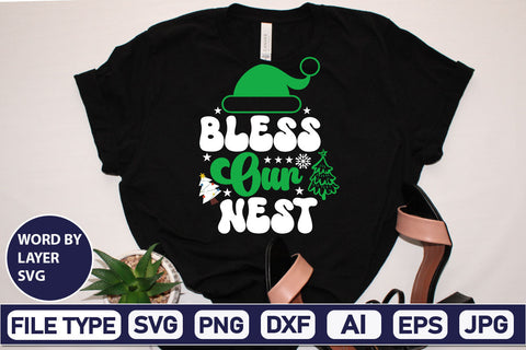 Bless Our Nest SVG Cut File SVGs,Quotes and Sayings,Food & Drink,On Sale, Print & Cut SVG DesignPlante 503 