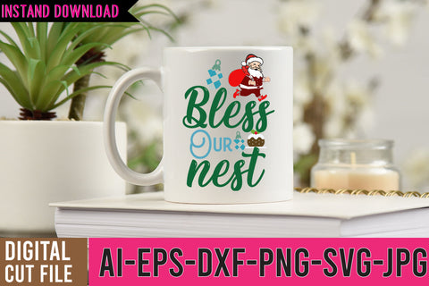 Bless Our Nest SVG Design, Christmas SVG Design SVG BlackCatsMedia 