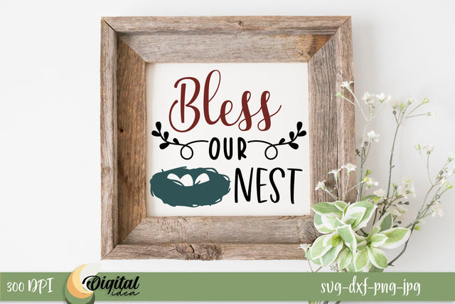 Bless Our Nest SVG. Design Quote SVG. Family SVG SVG Evgenyia Guschina 