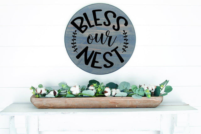 Bless Our Nest SVG | Round Sign SVG SVG So Fontsy Design Shop 