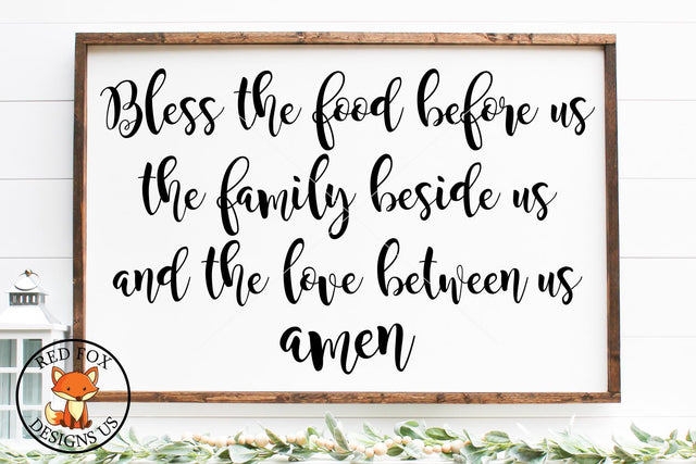 Bless The Food Before Us - Thanksgiving SVG DXF PNG Cut File SVG RedFoxDesignsUS 