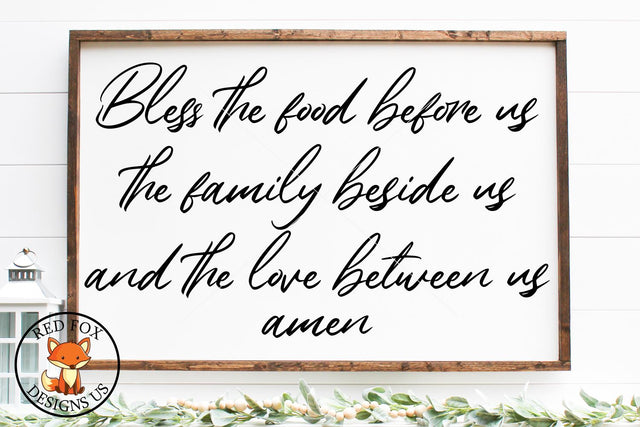 Bless The Food Before Us - Thanksgiving SVG PNG DXF Cut File SVG RedFoxDesignsUS 