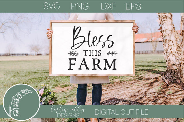 Bless This Farm Svg-Farmhouse Quote Svg-Home Sign Svg SVG Linden Valley Designs 