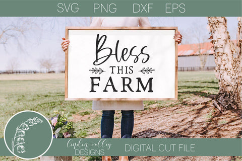Bless This Farm Svg-Farmhouse Quote Svg-Home Sign Svg SVG Linden Valley Designs 