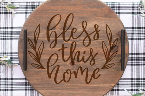 Bless this home svg cut file, Fall Door Hanger svg SVG CutePicturesStudio 