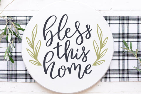 Bless this home svg cut file, Fall Door Hanger svg SVG CutePicturesStudio 