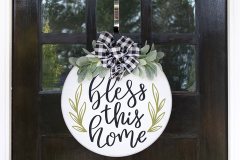 Bless this home svg cut file, Fall Door Hanger svg SVG CutePicturesStudio 