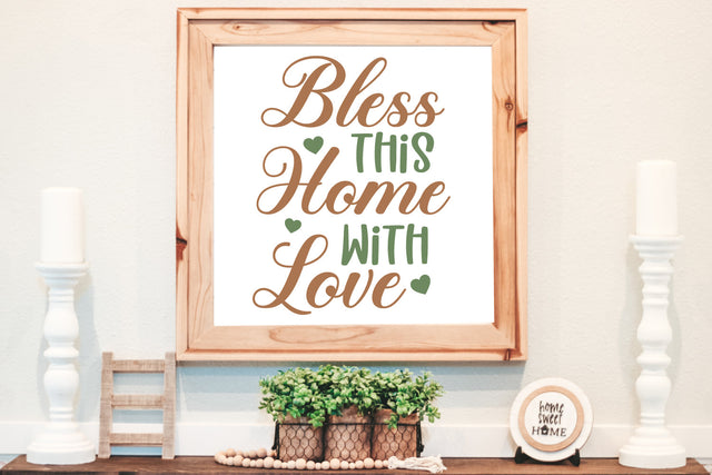 Bless This Home With Love | Home Sign SVG Cut File SVG zoellartz 