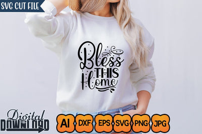 Bless This Home,SVGs,Quotes and Sayings,Food & Drink,On Sale, Print & Cut SVG Newmockups 