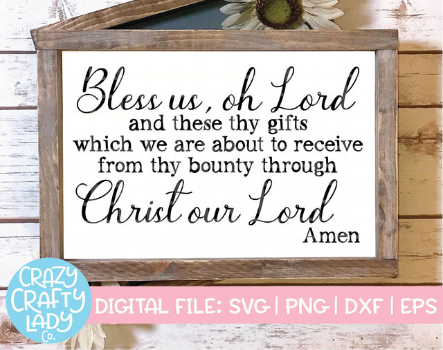Bless Us, Oh Lord SVG Crazy Crafty Lady Co. 