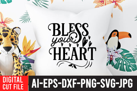 Bless Your Heart SVG Cut File SVG BlackCatsMedia 