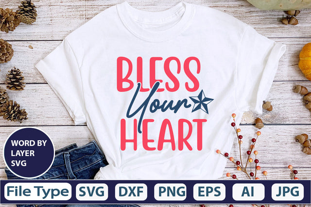 Bless Your Heart SVG Cut File SVG DesignPlante 503 