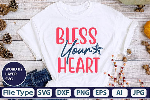 Bless Your Heart SVG Cut File SVG DesignPlante 503 