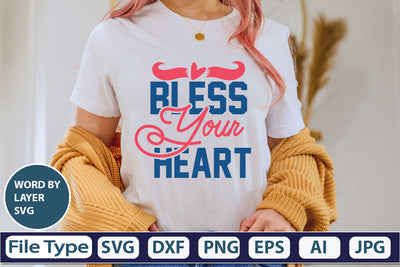 Bless Your Heart SVG Cut File SVG DesignPlante 503 