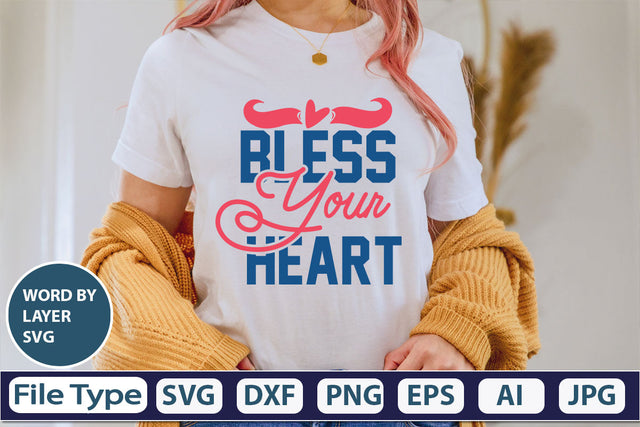 Bless Your Heart SVG Cut File SVG DesignPlante 503 