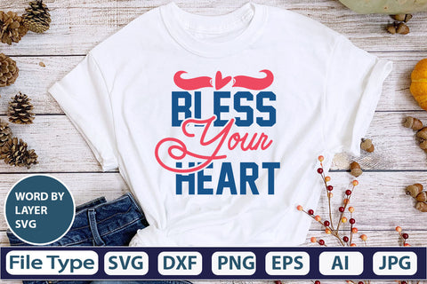 Bless Your Heart SVG Cut File SVG DesignPlante 503 