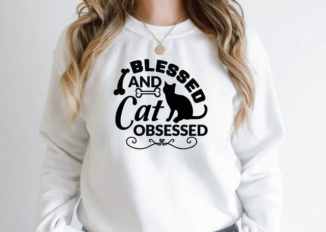 blessed and cat obsessed SVG Design SVG farhad farhad 