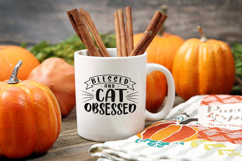 Blessed And Cat Obsessed SVG Design SVG futivesvg 
