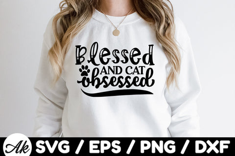 Blessed and cat obsessed svg SVG akazaddesign 